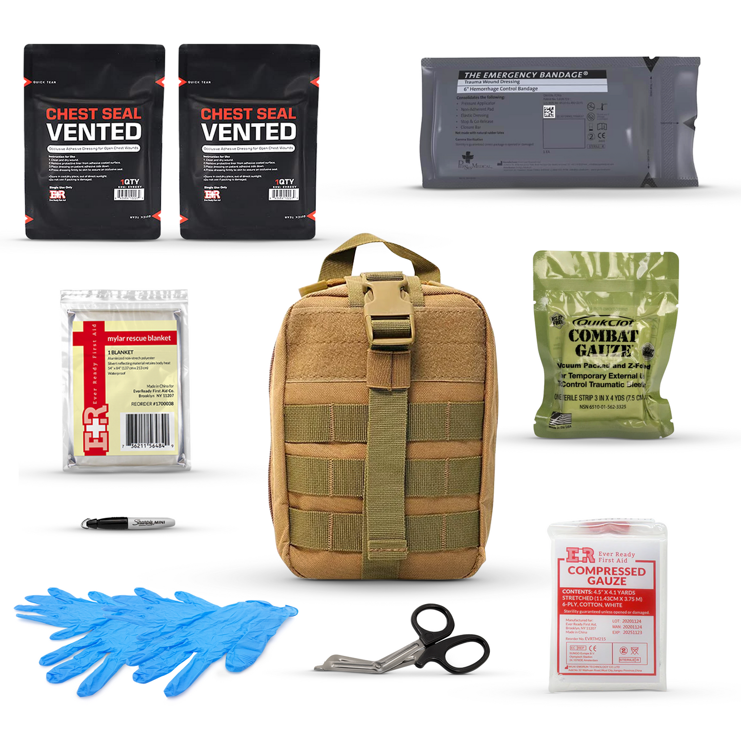 Premium Trauma IFAK Compact Kit with CAT Tourniquet & Chest Seals