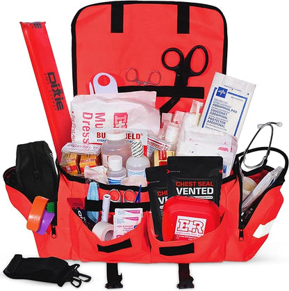 Deluxe EMT Trauma Kit - Fully Stocked First Responder Bag