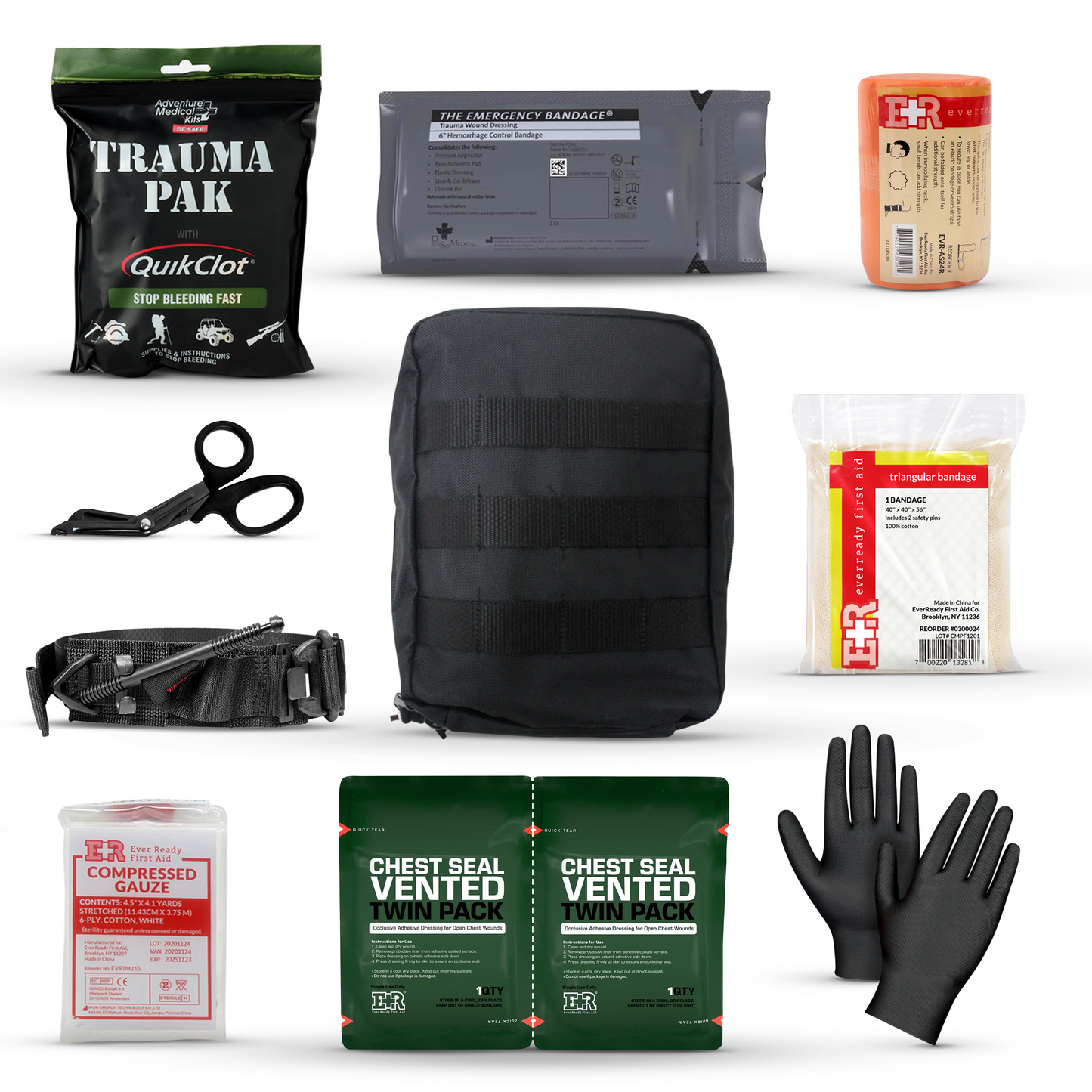 Premium IFAK Trauma Kit – Trauma Pak, Chest Seal & Tourniquet