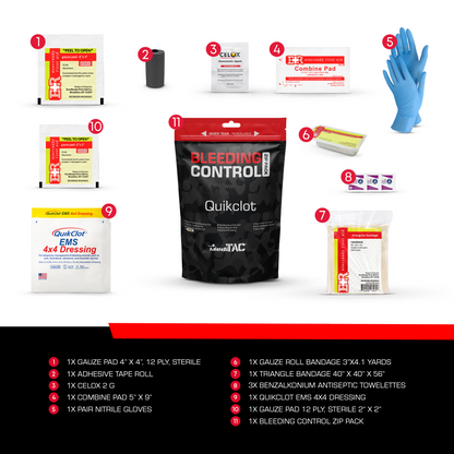 Bleeding Control Zip Pack with QuickClot & CELOX
