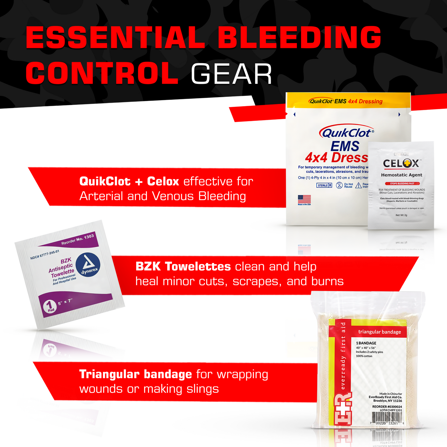 Bleeding Control Zip Pack with QuickClot & CELOX